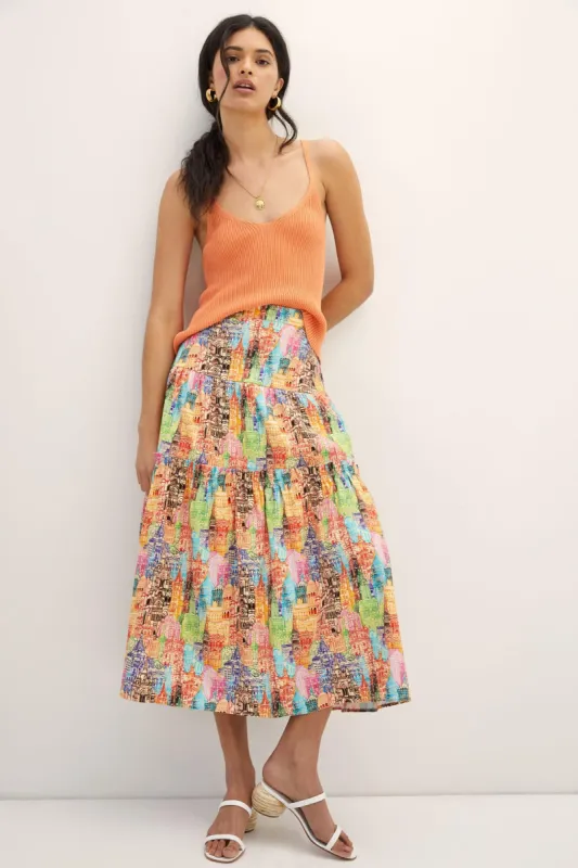 Villa Tiered Maxi Skirt sold by Eva Franco