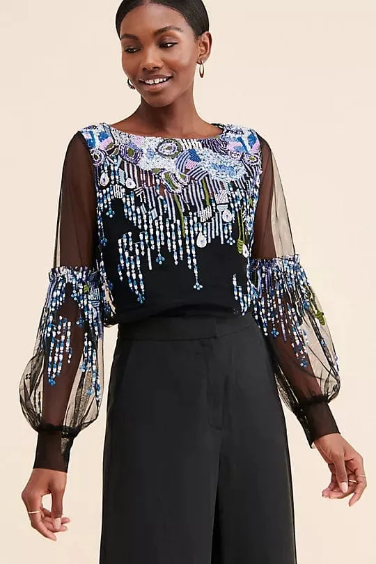 Mesh Sequin Top sold by Eva Franco