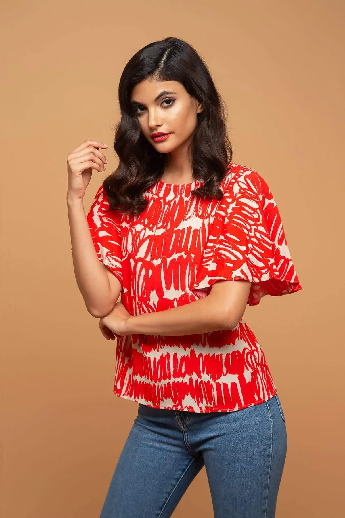 Juniper Top - Red Script sold by Eva Franco product image thumbnail 4