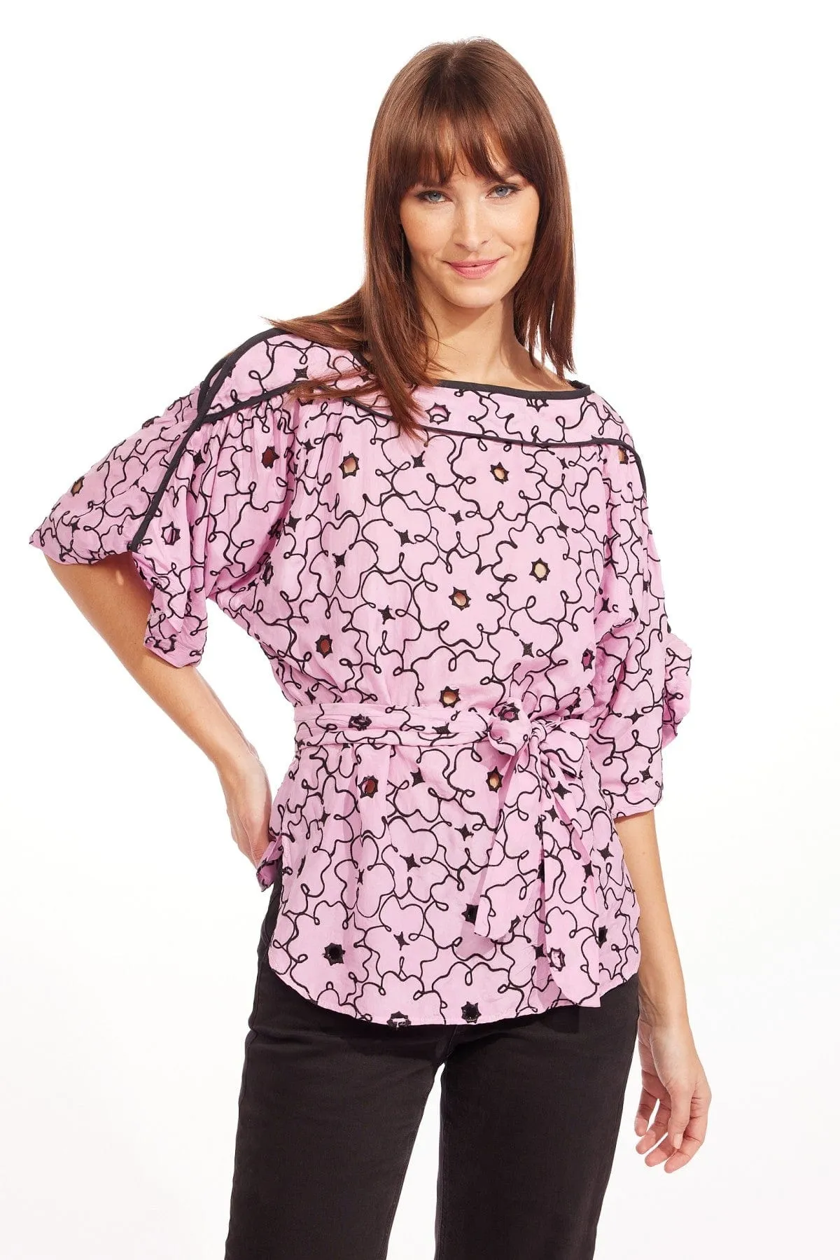 Milagros Top - Carnation sold by Eva Franco