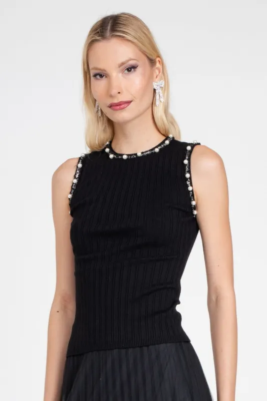 Black Pearl Knit Tank sold by Eva Franco