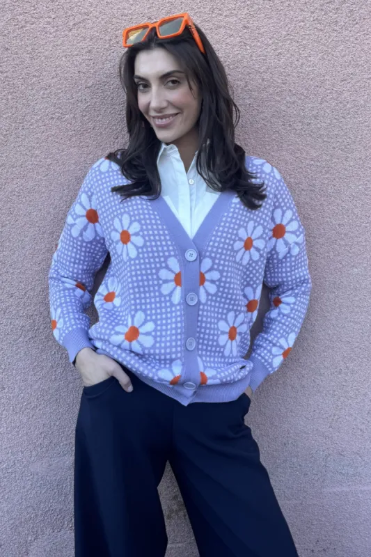 Lavender Daisy Cardigan sold by Eva Franco