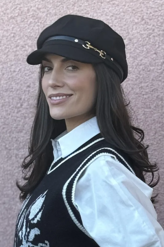 Black Breton Cap sold by Eva Franco