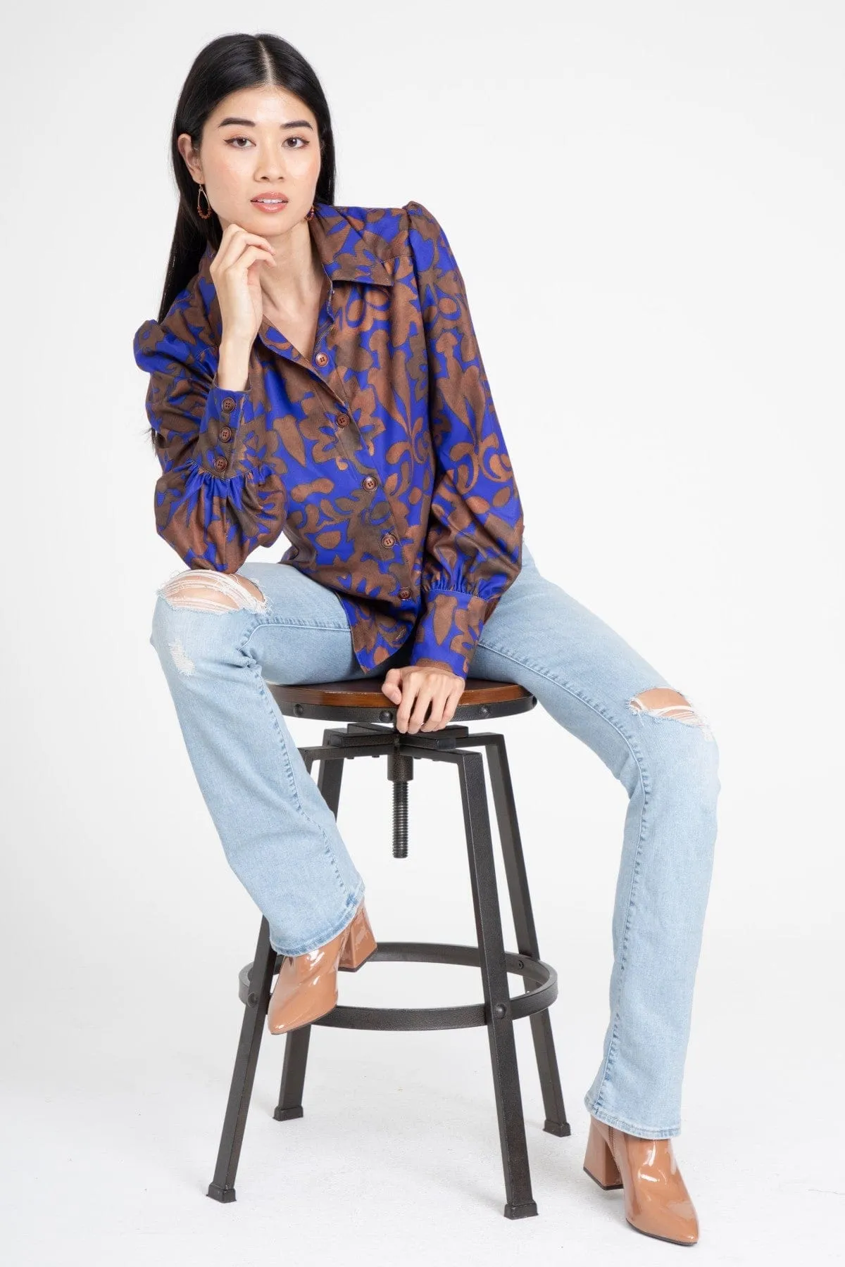 Lorca Blouse – Royal Damask sold by Eva Franco product image thumbnail 3