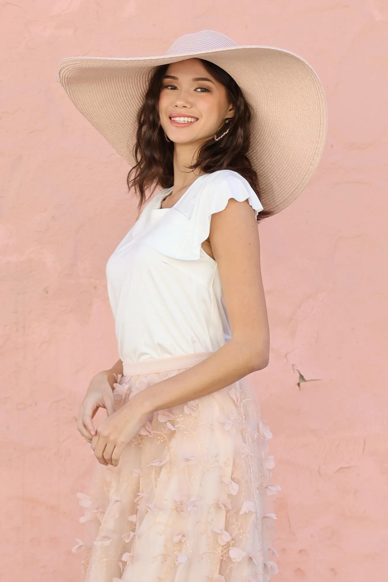 Oversized Floppy Brim Sun Hat – Blush Pink sold by Eva Franco product image thumbnail 5