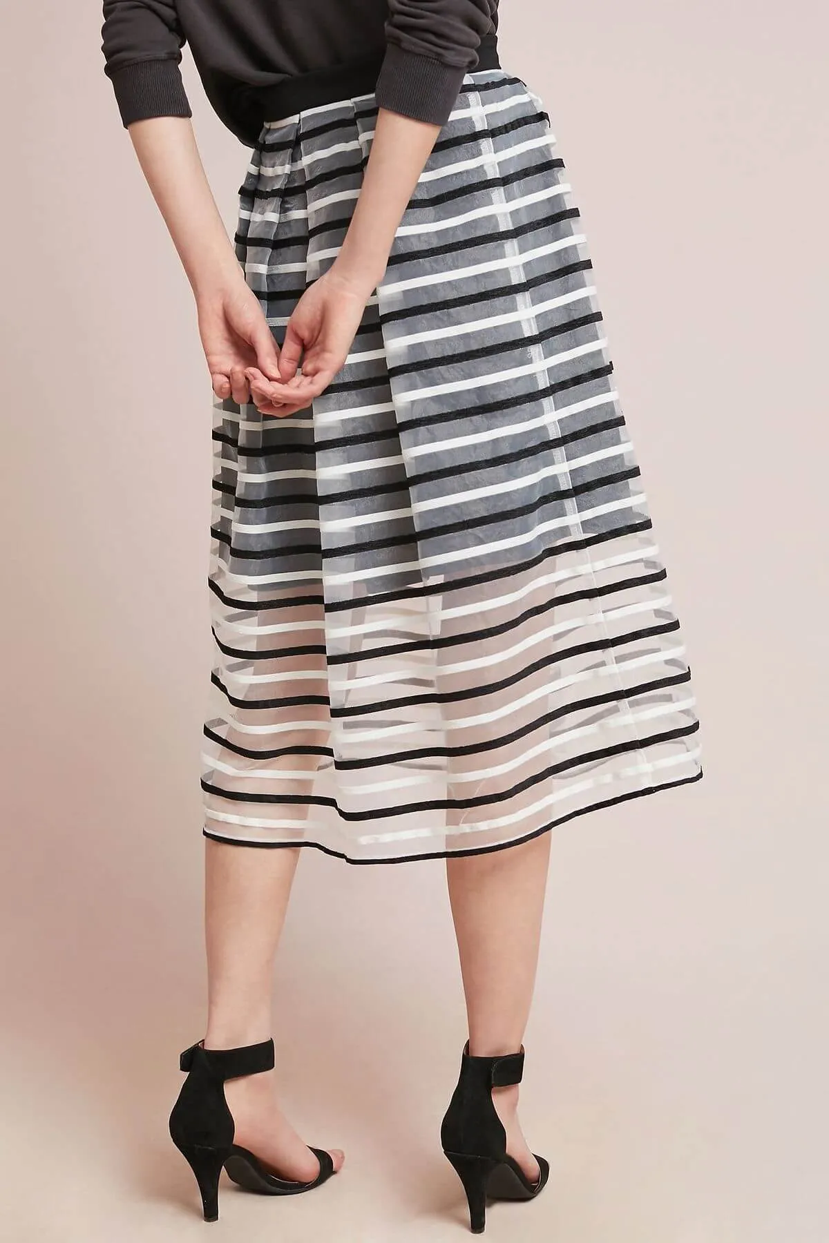Striped Tulle Skirt - Black and White sold by Eva Franco product image thumbnail 4