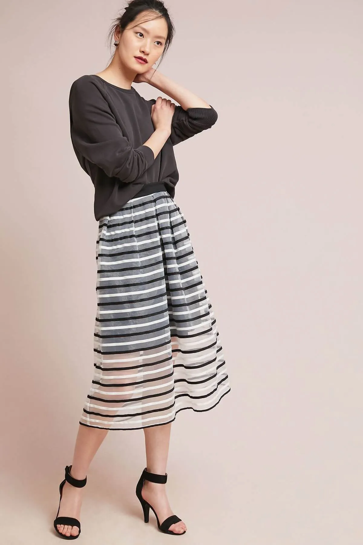 Striped Tulle Skirt - Black and White sold by Eva Franco product image thumbnail 3