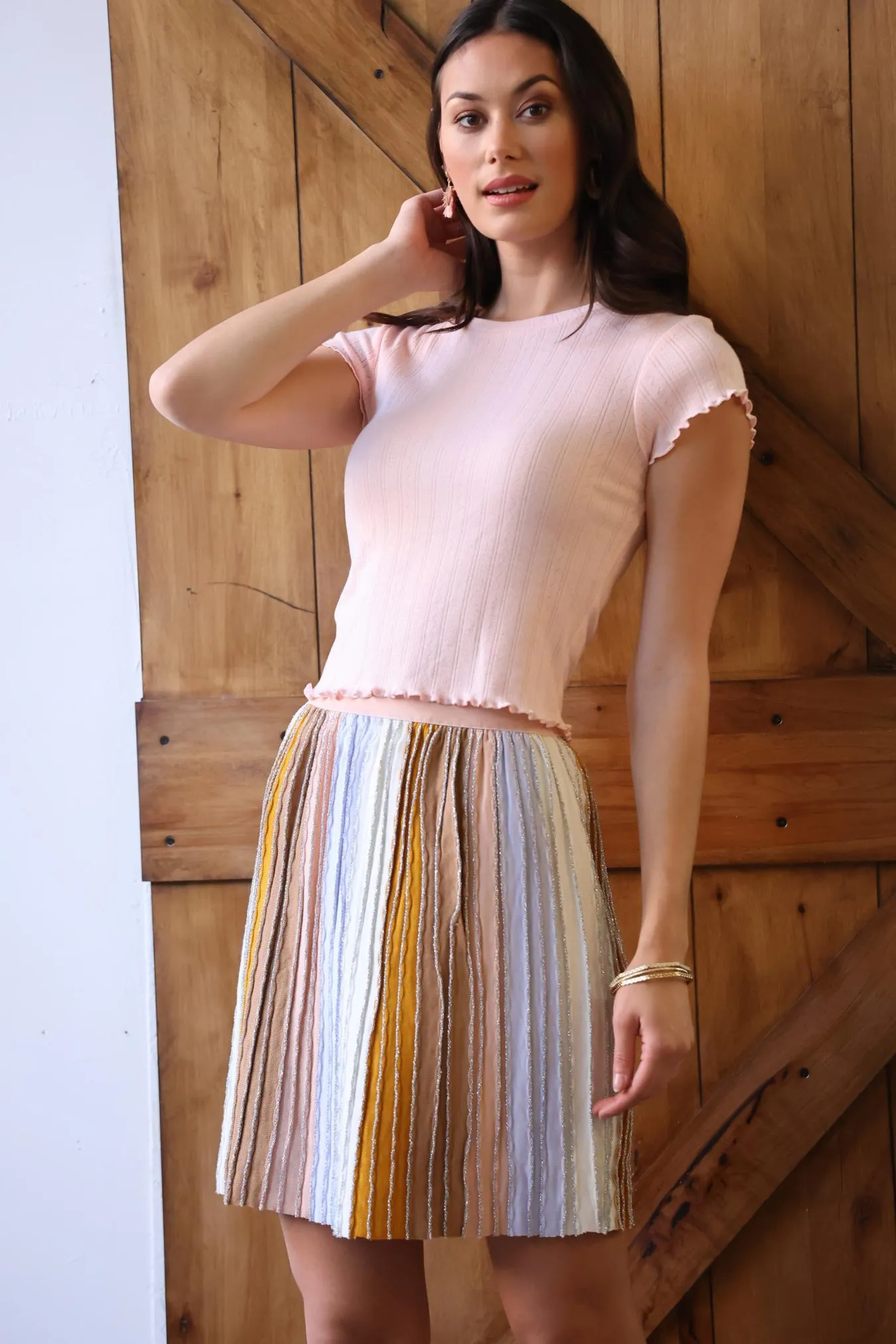 Pastel Knit Mini Skirt sold by Eva Franco product image thumbnail 3