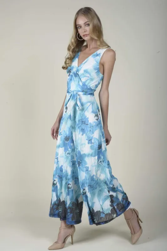 Sunny Wide Leg Jumpsuit - Teal Bloom sold by Eva Franco