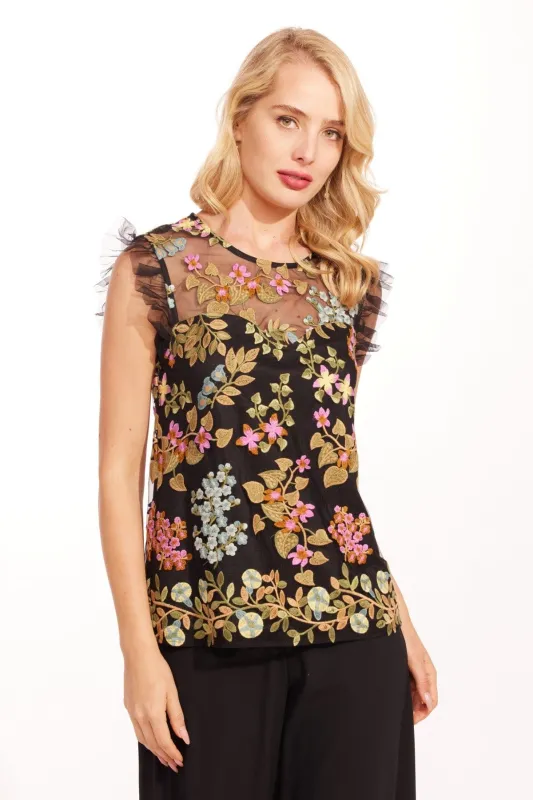 Grace Embroidered Mesh Top – Perfect Bloom sold by Eva Franco