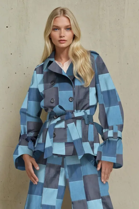 Brex Jacket - Denim  Patchwork sold by Eva Franco