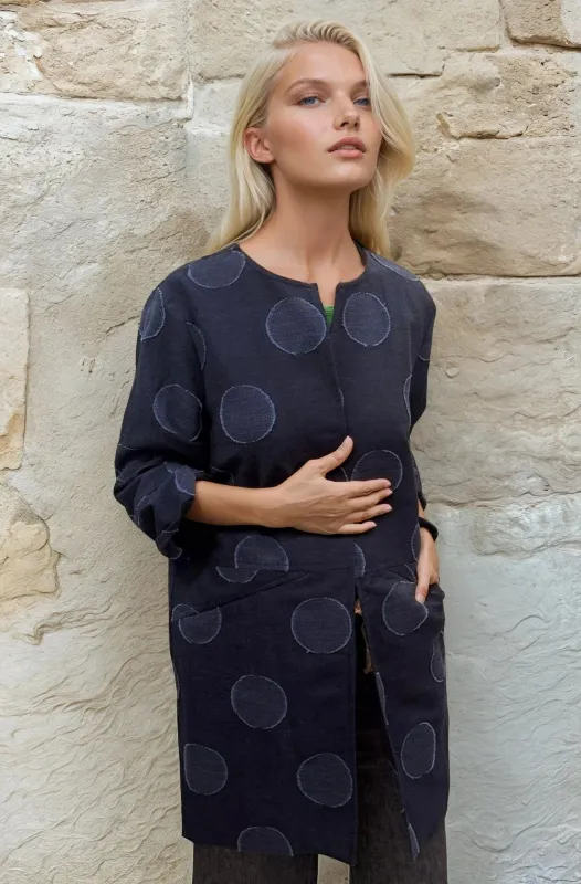 Car Coat - Textured Polka Dot sold by Eva Franco
