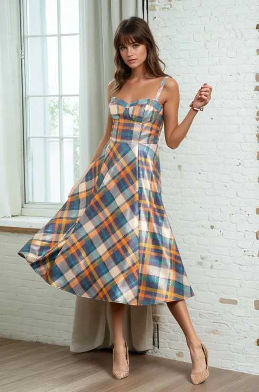Opal Dress - Danube Plaid sold by Eva Franco