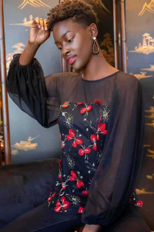 Candace Top - Cardinal sold by Eva Franco