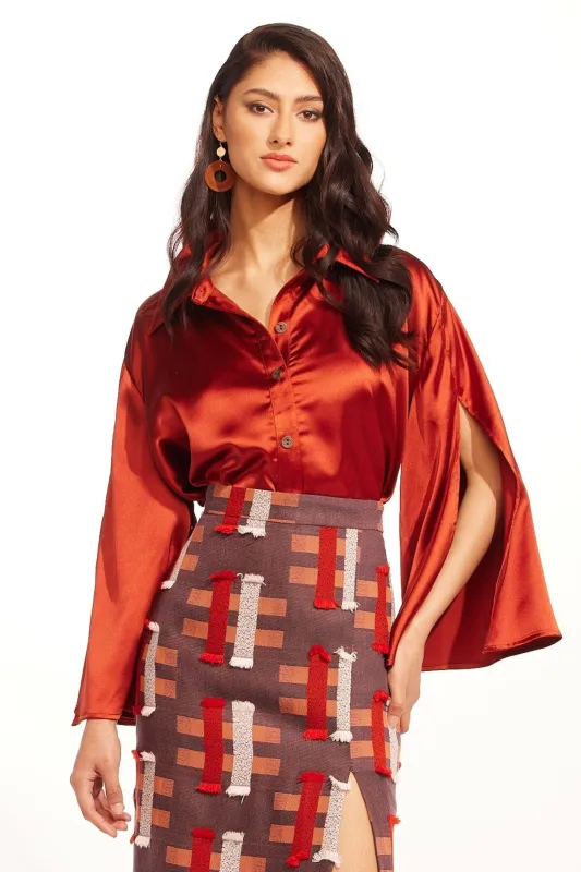 Katife Top - Chestnut made by Eva Franco