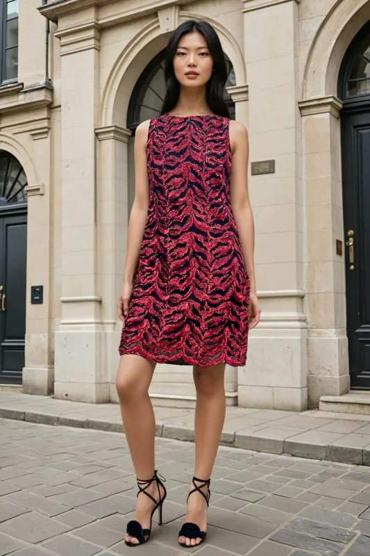 Clarisse Mini Dress - Burgundy sold by Eva Franco