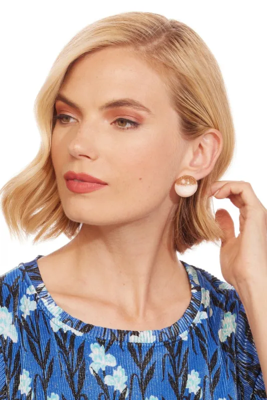 Champagne Resin Sparkle Post Earrings sold by Eva Franco