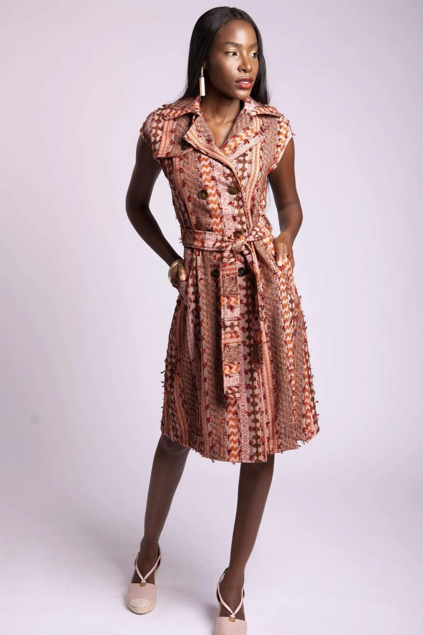 Palmer Trench Dress - Macedonia sold by Eva Franco