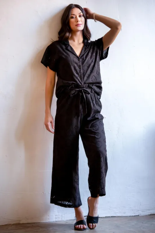 Eyelet Pant Set - Black sold by Eva Franco