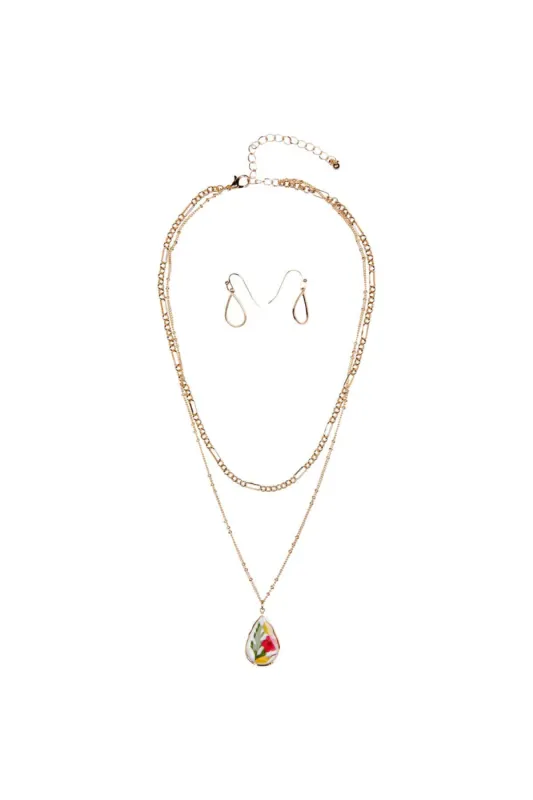 Floral Resin Necklace Set sold by Eva Franco