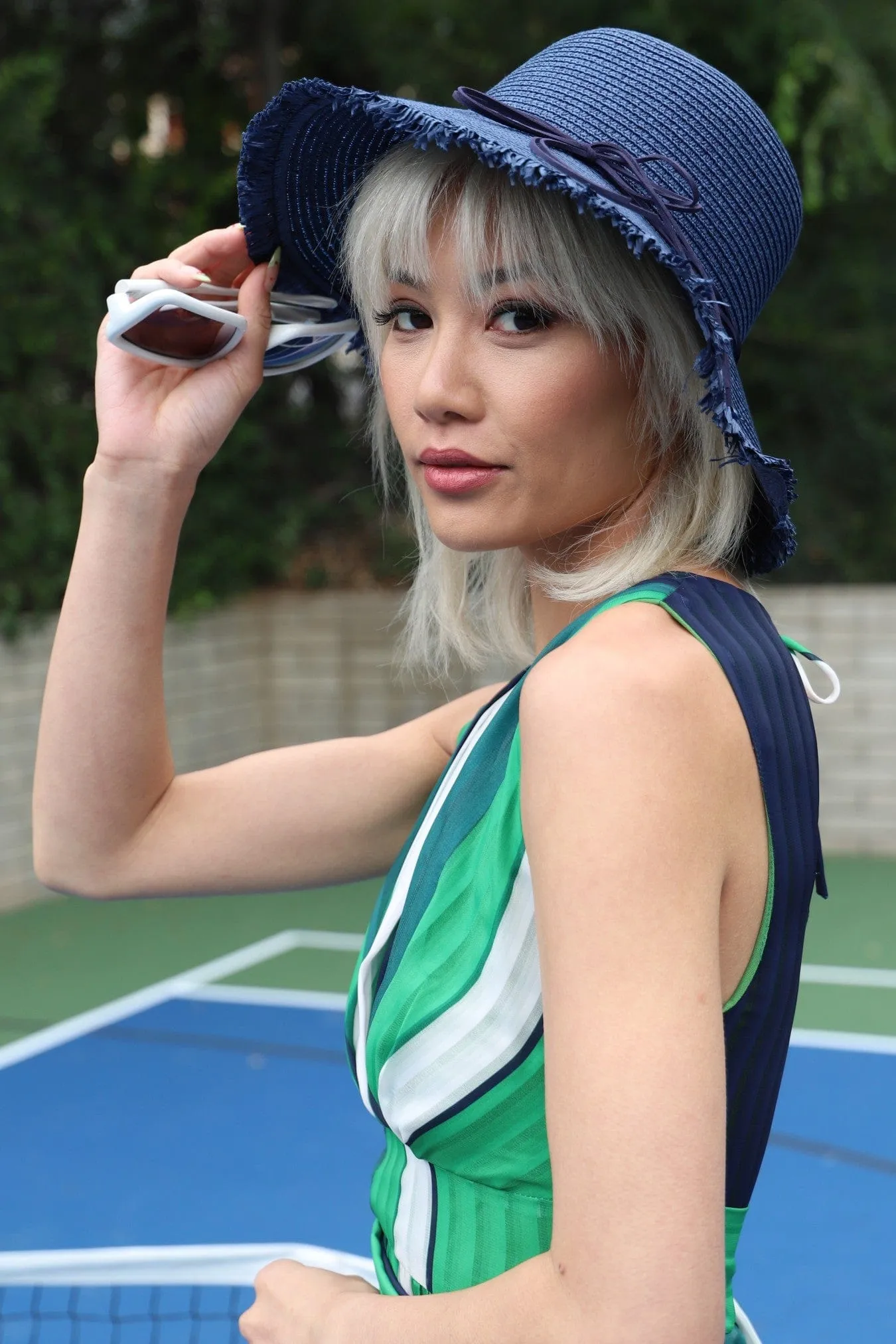 Navy Fringe Straw Hat sold by Eva Franco product image thumbnail 4