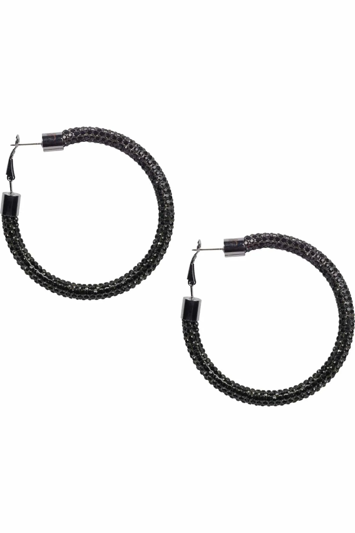 Black Crystal Hoop Earrings sold by Eva Franco product image thumbnail 3