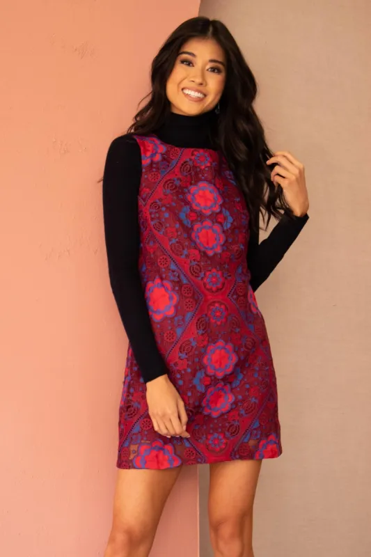 Twiggy dress  Burgundy Lace made by Eva Franco