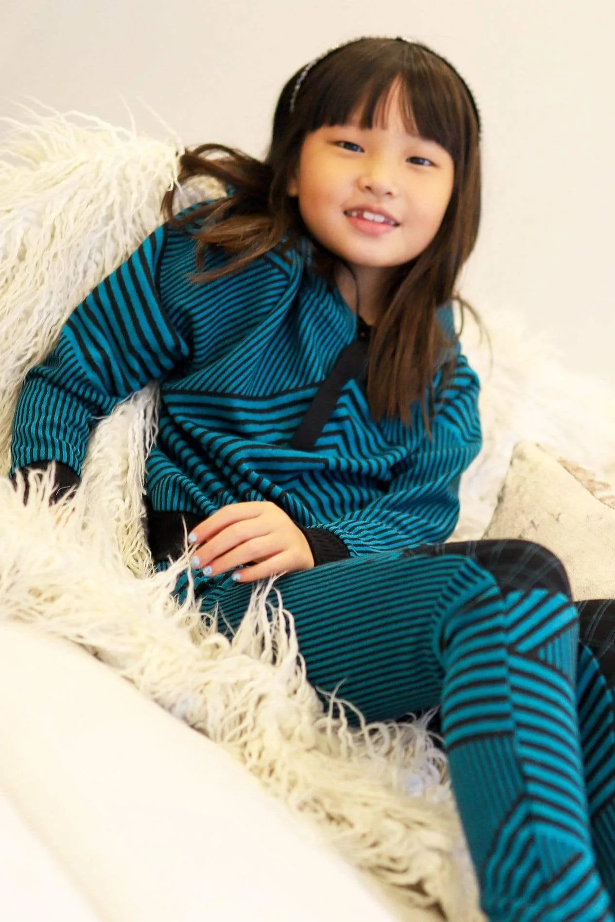 Teal and Black Brit Wit Jogger Pant - Girls sold by Eva Franco product image thumbnail 3