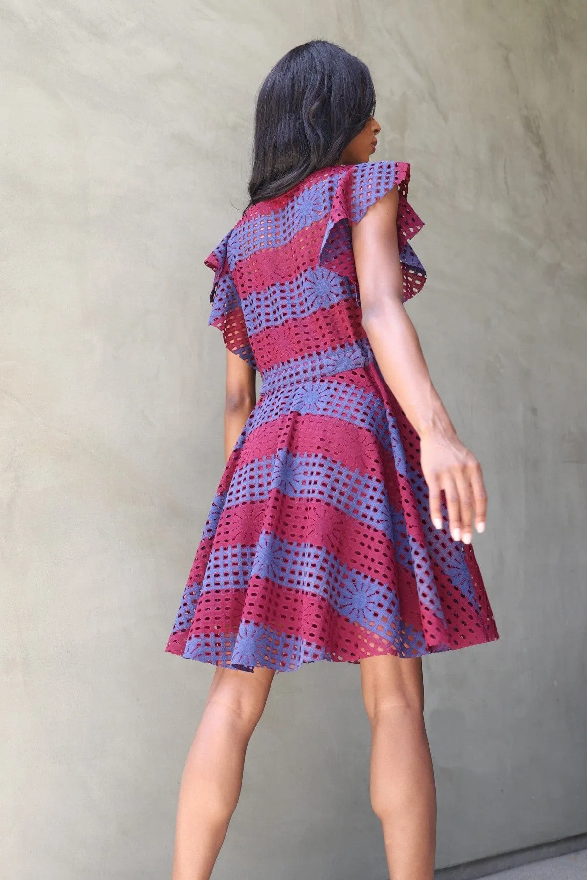 Simona Dress - Wine Stripe sold by Eva Franco product image thumbnail 3