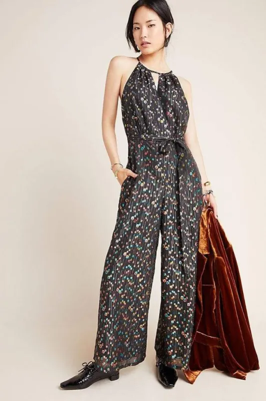 Edita Halter Metallic Clip Dot Jumpsuit sold by Eva Franco
