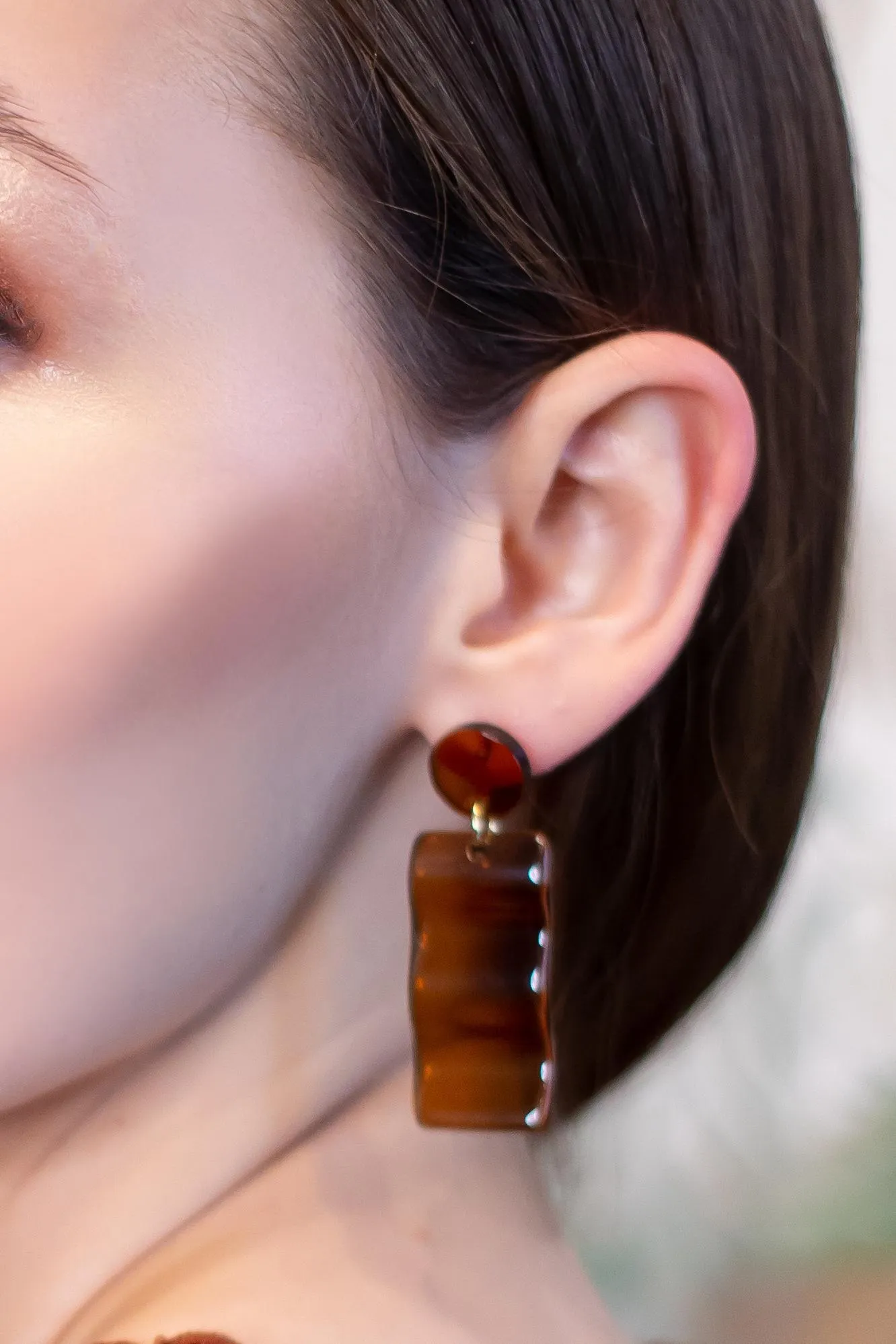 Cocoa Retro Resin Earrings sold by Eva Franco product image thumbnail 5