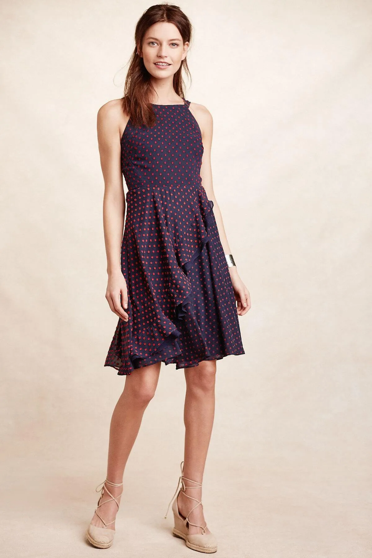Maryanne Dress - Navy/Red Dot sold by Eva Franco