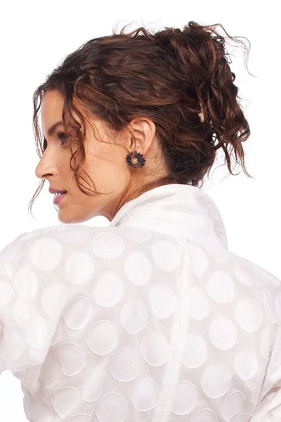Navy Daisy Earring sold by Eva Franco product image thumbnail 2