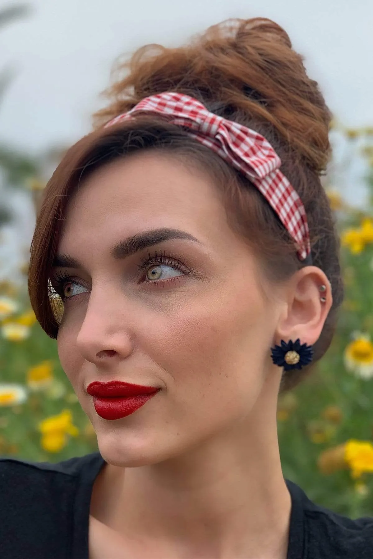 Navy Daisy Earring sold by Eva Franco product image thumbnail 5