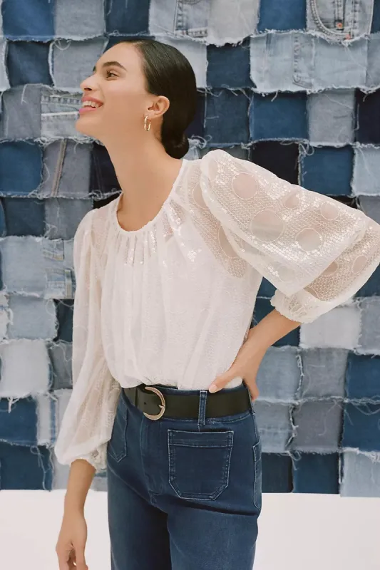Sheer Sequined Blouse sold by Eva Franco