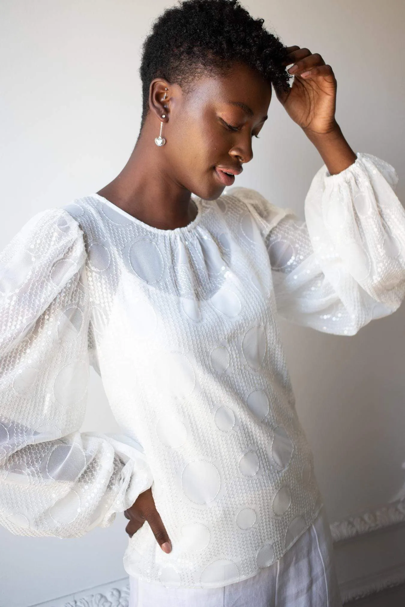 Sheer Sequined Blouse sold by Eva Franco product image thumbnail 3