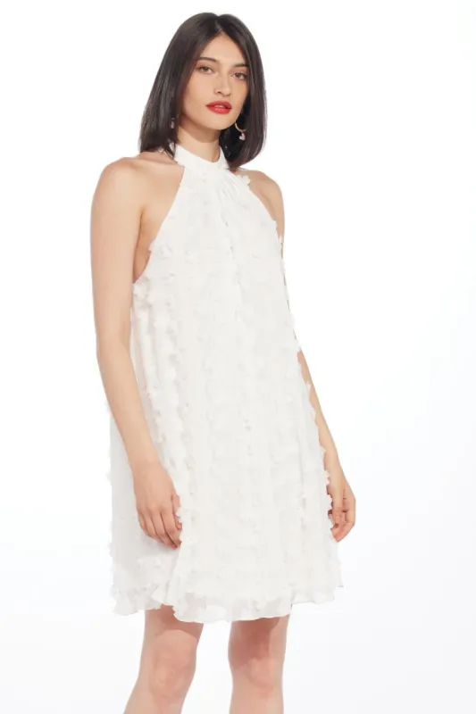 Halter Swing Mini Dress - White Petal sold by Eva Franco