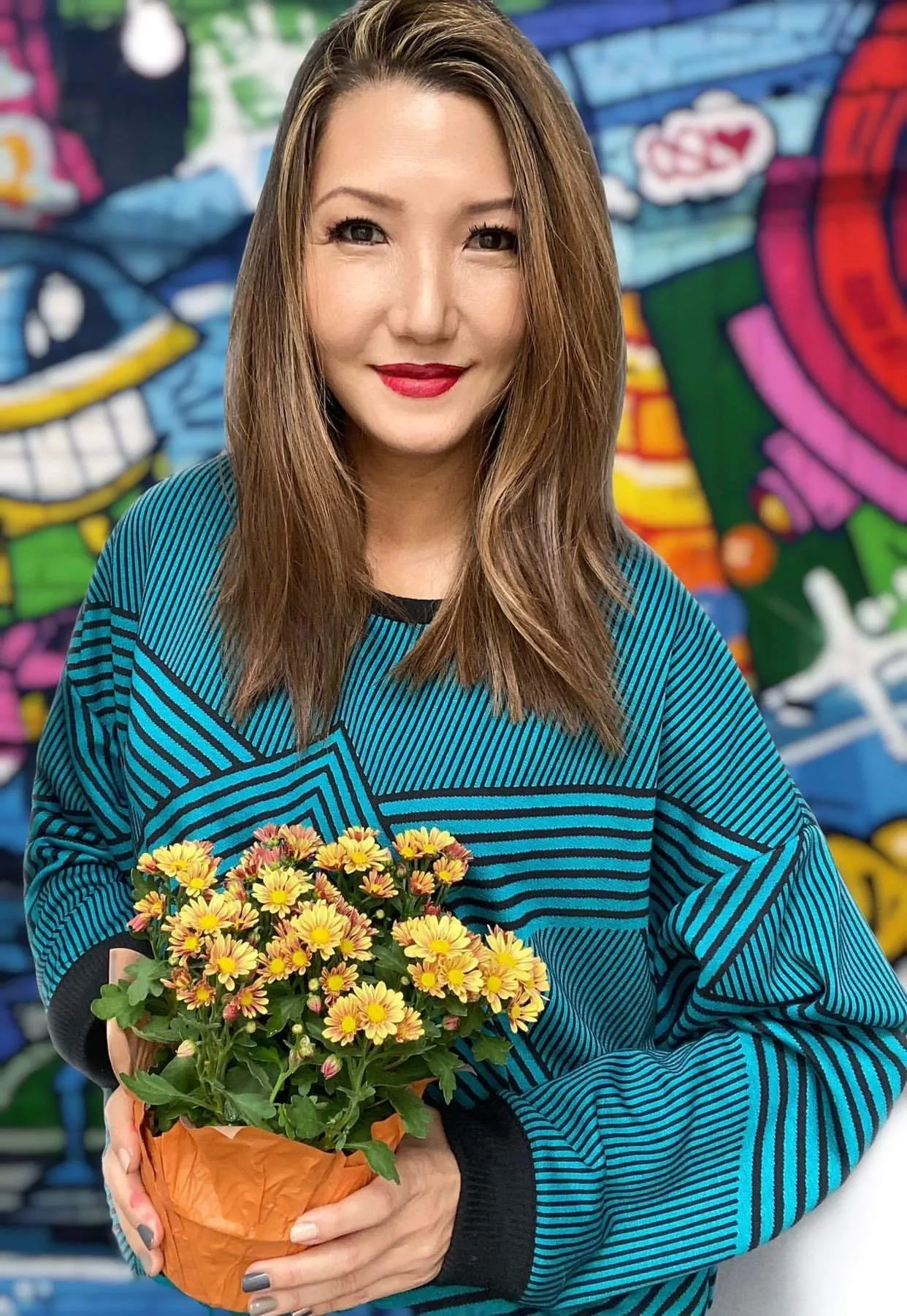 Brit Wit Sweatshirt Top - Teal and Black Stripe sold by Eva Franco