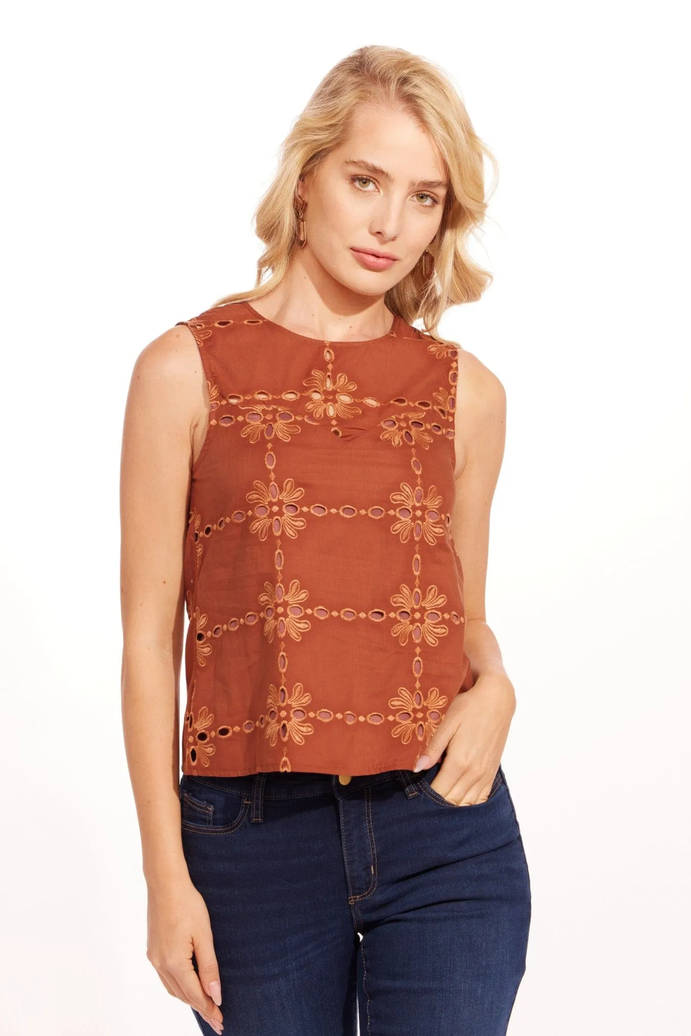 Carrie Top - Cotton Eyelet Sedona sold by Eva Franco product image thumbnail 3