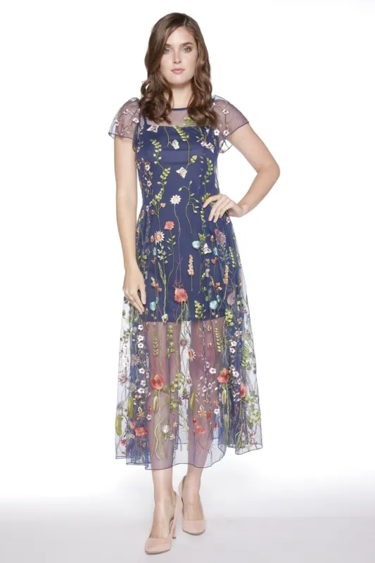 Erika Dress - Navy Floral sold by Eva Franco