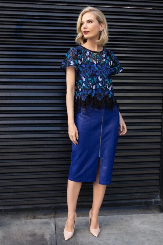 Faux Leather Midi Skirt sold by Eva Franco