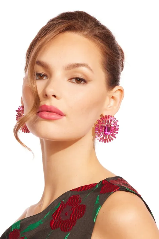Fuchsia Gem Radiant Earrings sold by Eva Franco