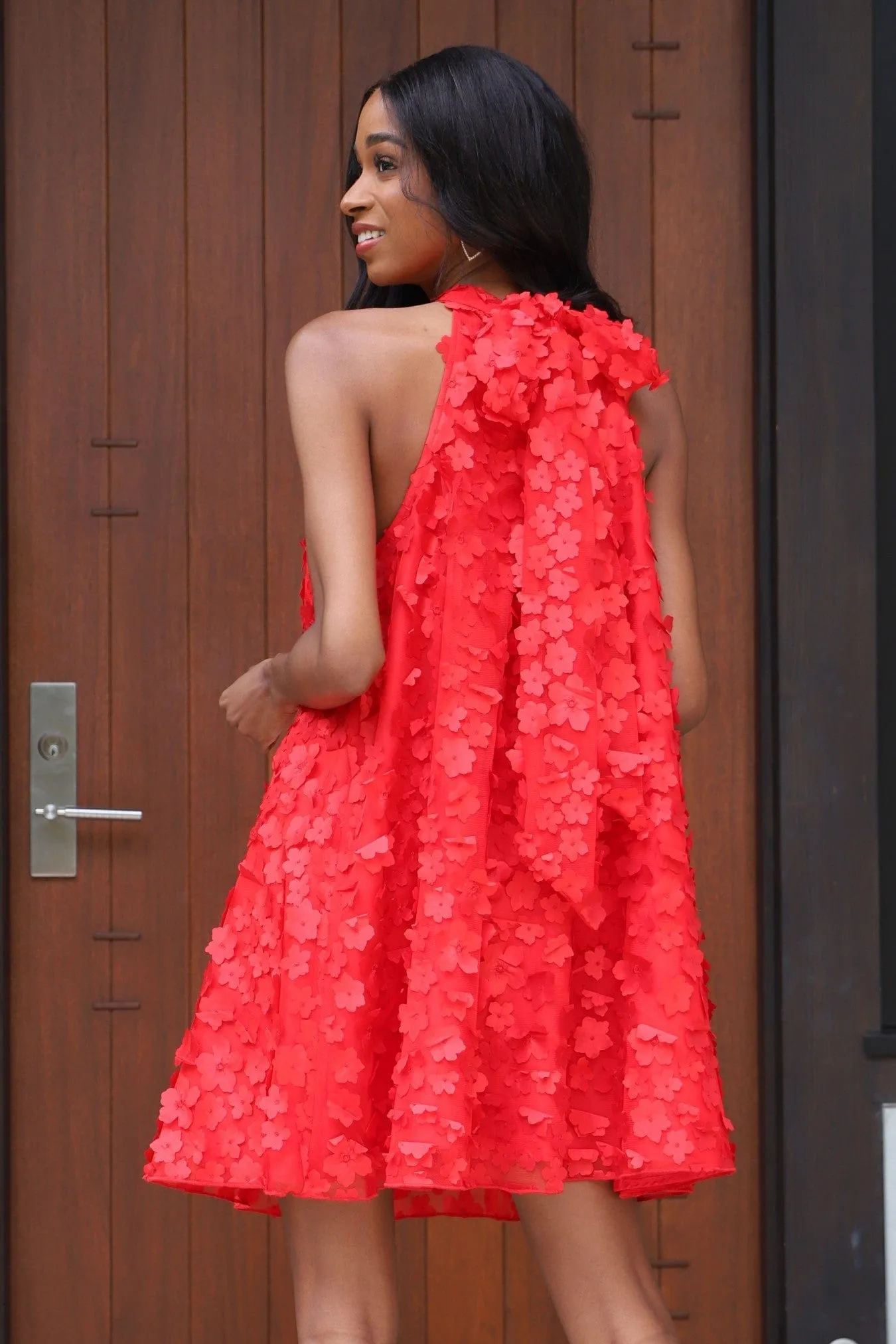 Halter Swing Mini Dress - Red Rose Petal sold by Eva Franco product image thumbnail 2