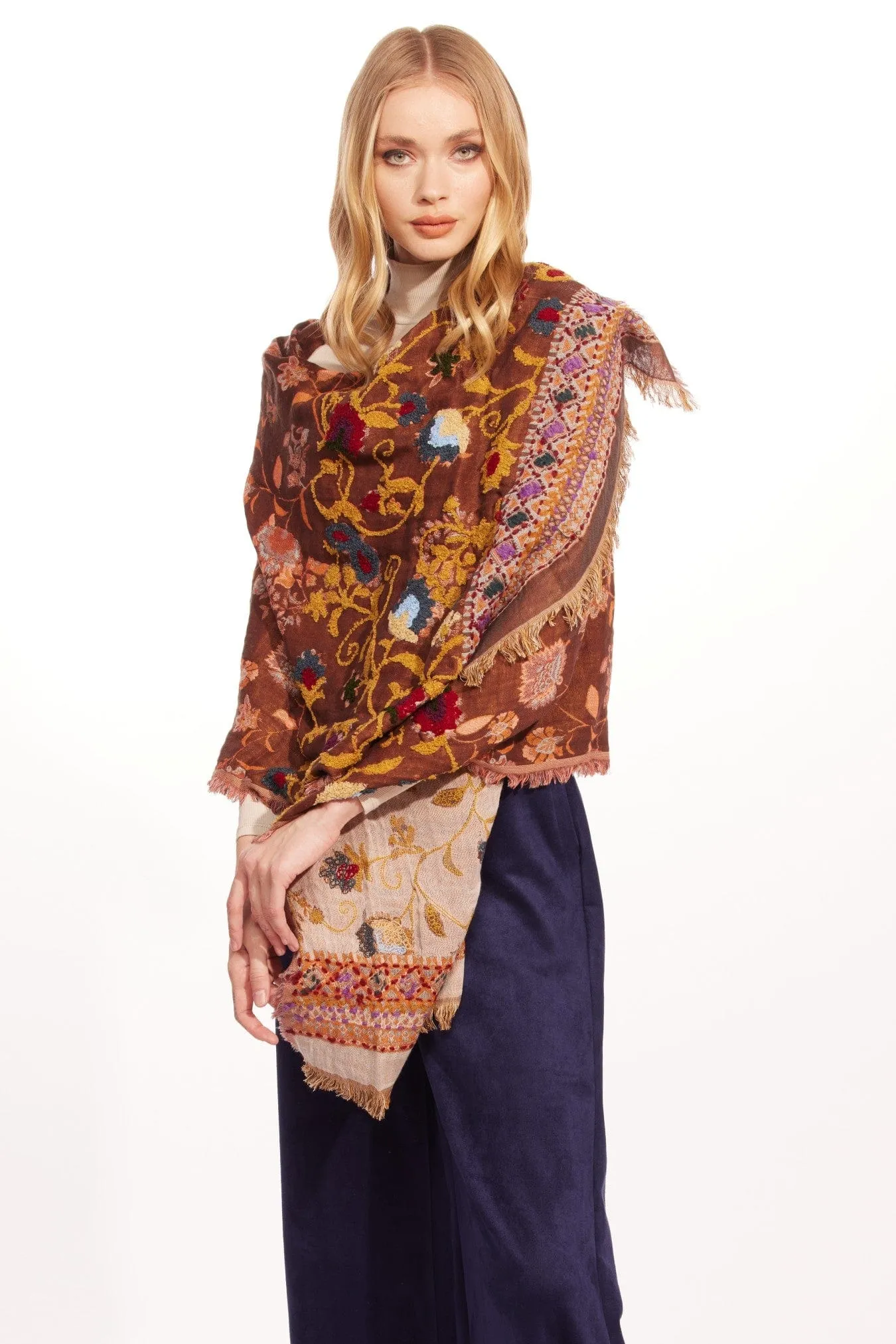 Hand Stitched Brown Shawl sold by Eva Franco product image thumbnail 3