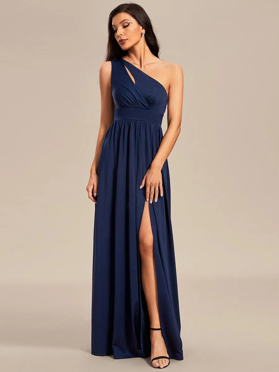 One Shoulder High Front Slit Hollow Out Neckline Bridesmaid Dress sold by Ever Pretty product image thumbnail 4