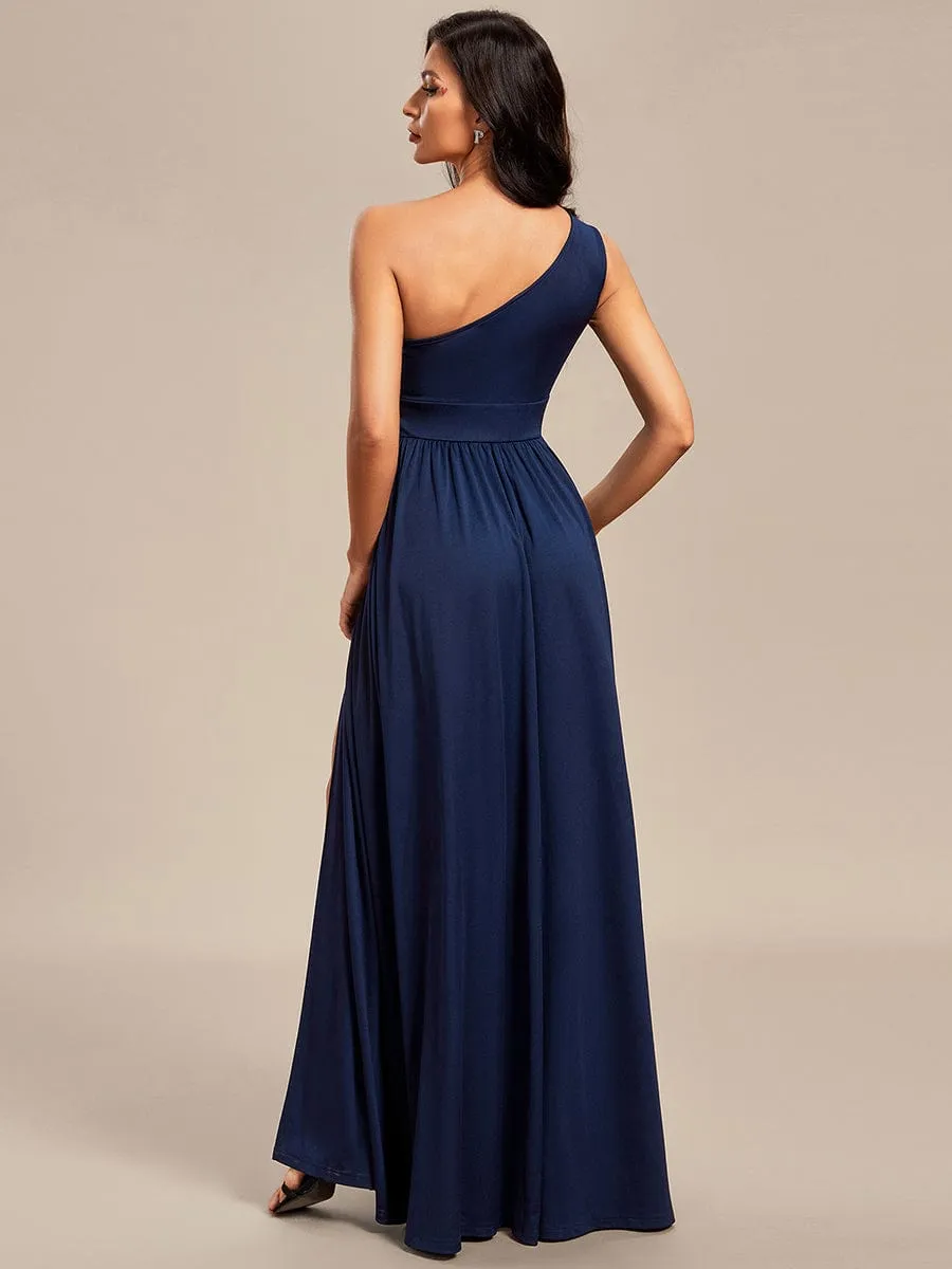 One Shoulder High Front Slit Hollow Out Neckline Bridesmaid Dress sold by Ever Pretty product image thumbnail 2