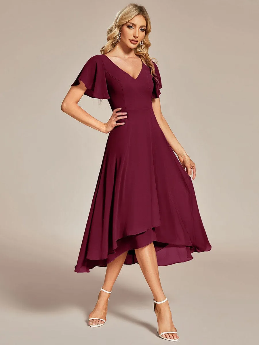 ever AALIA|Flowing Chiffon V-Neck Ruffle Sleeves Bridesmaid Dress sold by Ever Pretty product image thumbnail 4