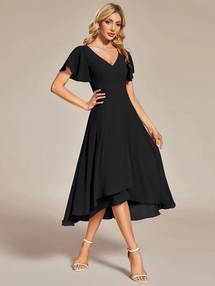 ever AALIA|Flowing Chiffon V-Neck Ruffle Sleeves Bridesmaid Dress sold by Ever Pretty product image thumbnail 3