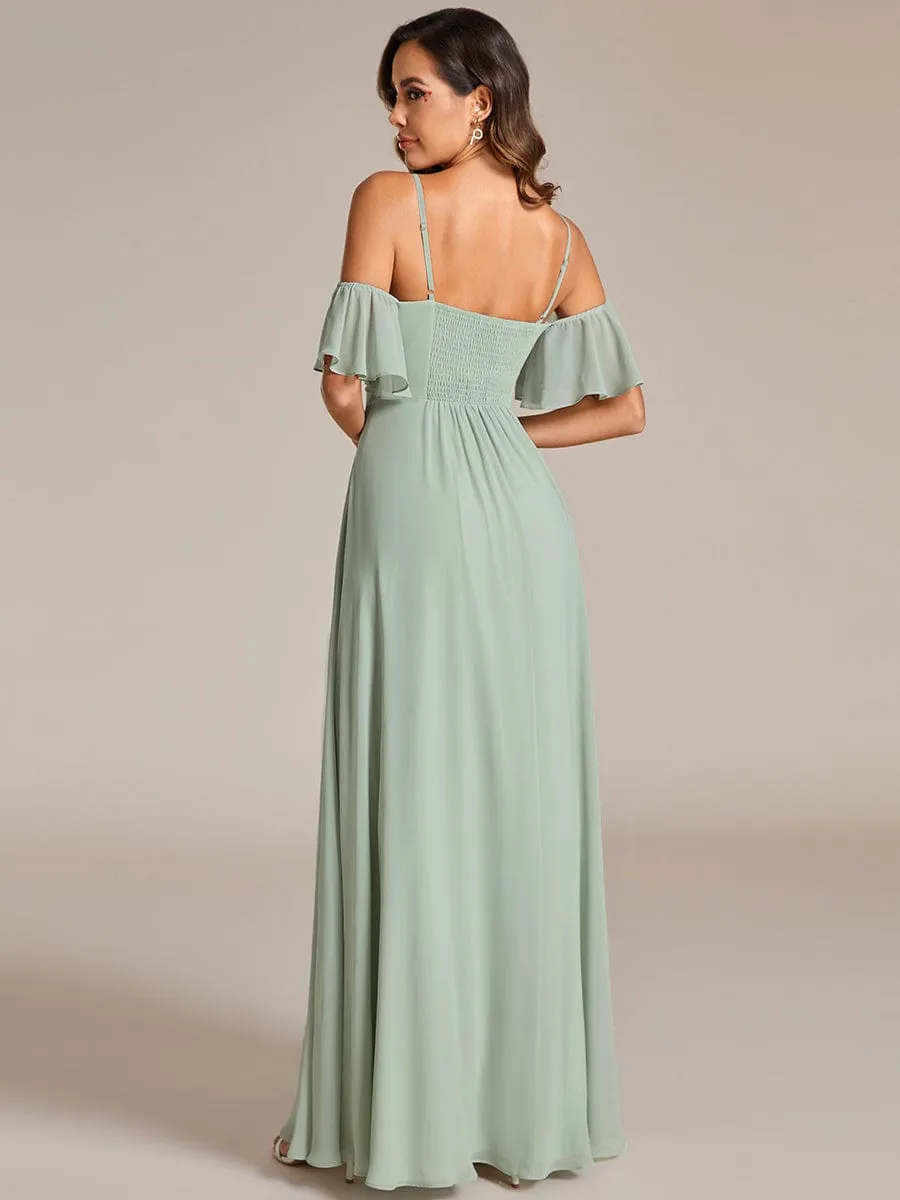 Spaghetti Strap Sweetheart Chiffon A-line Bridesmaid Dress with Knot sold by Ever Pretty product image thumbnail 2