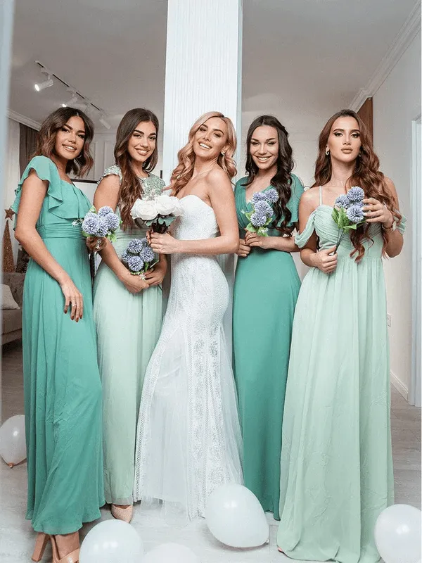 Ever Pretty Sage Green Bridesmaid Gowns | Parallel